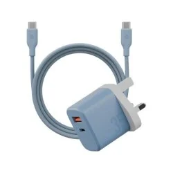 Wall Charger Velox With Weave Cable Bazic - Blue